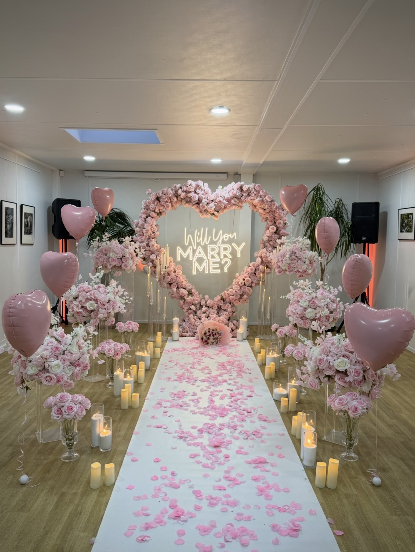 Pink proposal decoration